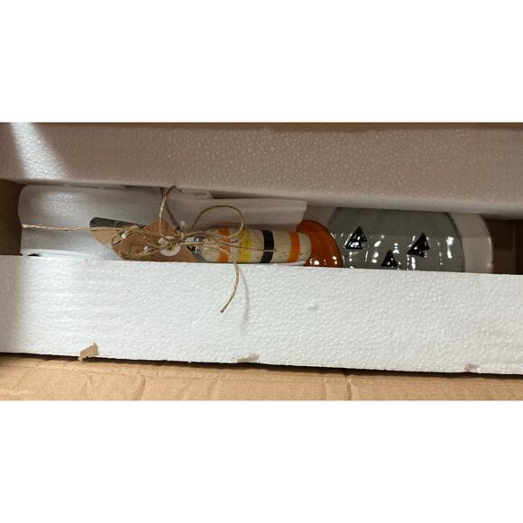 NIB Mud Pie Halloween Dip and Tray Set "A Wee Bit Wicked Pumpkins & Ghost - Picture 9 of 10